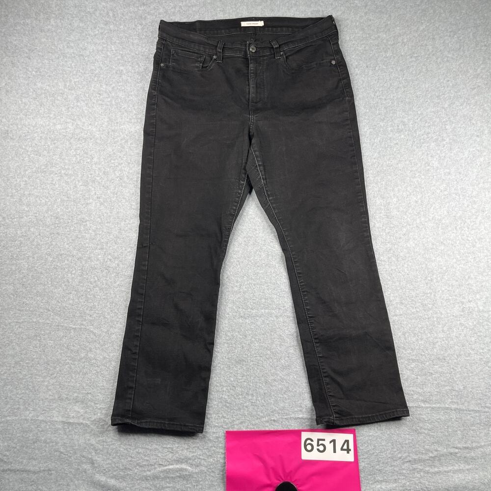 Levis Jeans Classic Straight Womens Size 16 Black Casual Stretch *SEE